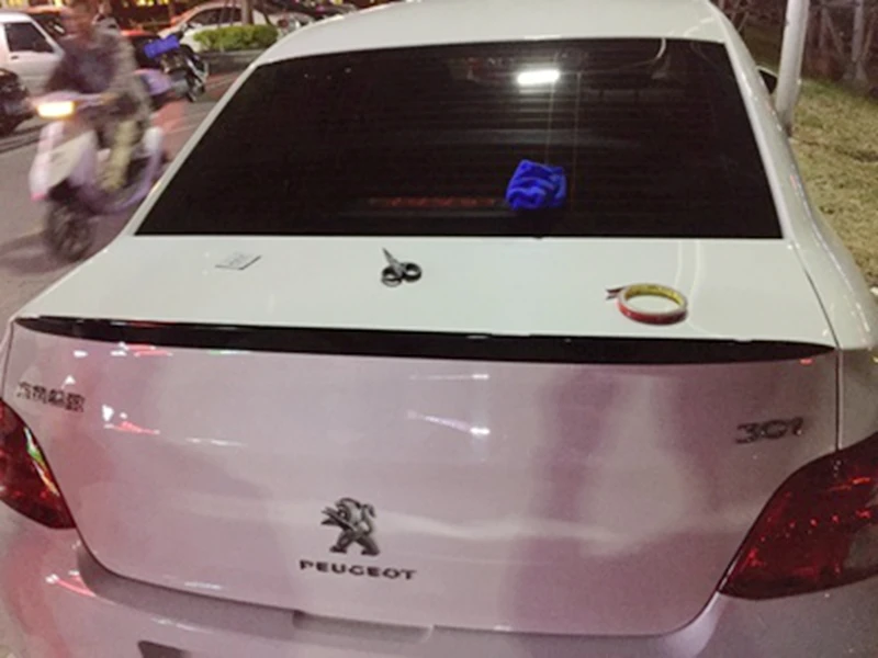 ABS Plastic Material Unpainted Primer Rear Trunk Boot Wing Spoiler For Peugeot 301 Spoiler 2013 2014 2015 Car Styling