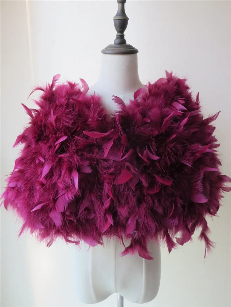 women fur shawl real ostrich fur wrap female burgundy pink wedding dinner scarf evening bridesmaid shawl feather stole furryS63