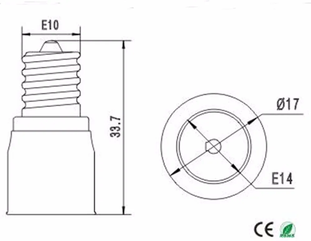 2pcs E10 to E14 Light Socket adapter E10 to E14 lamp holder converter install EU Standard Candelabra lamp into E10 socket