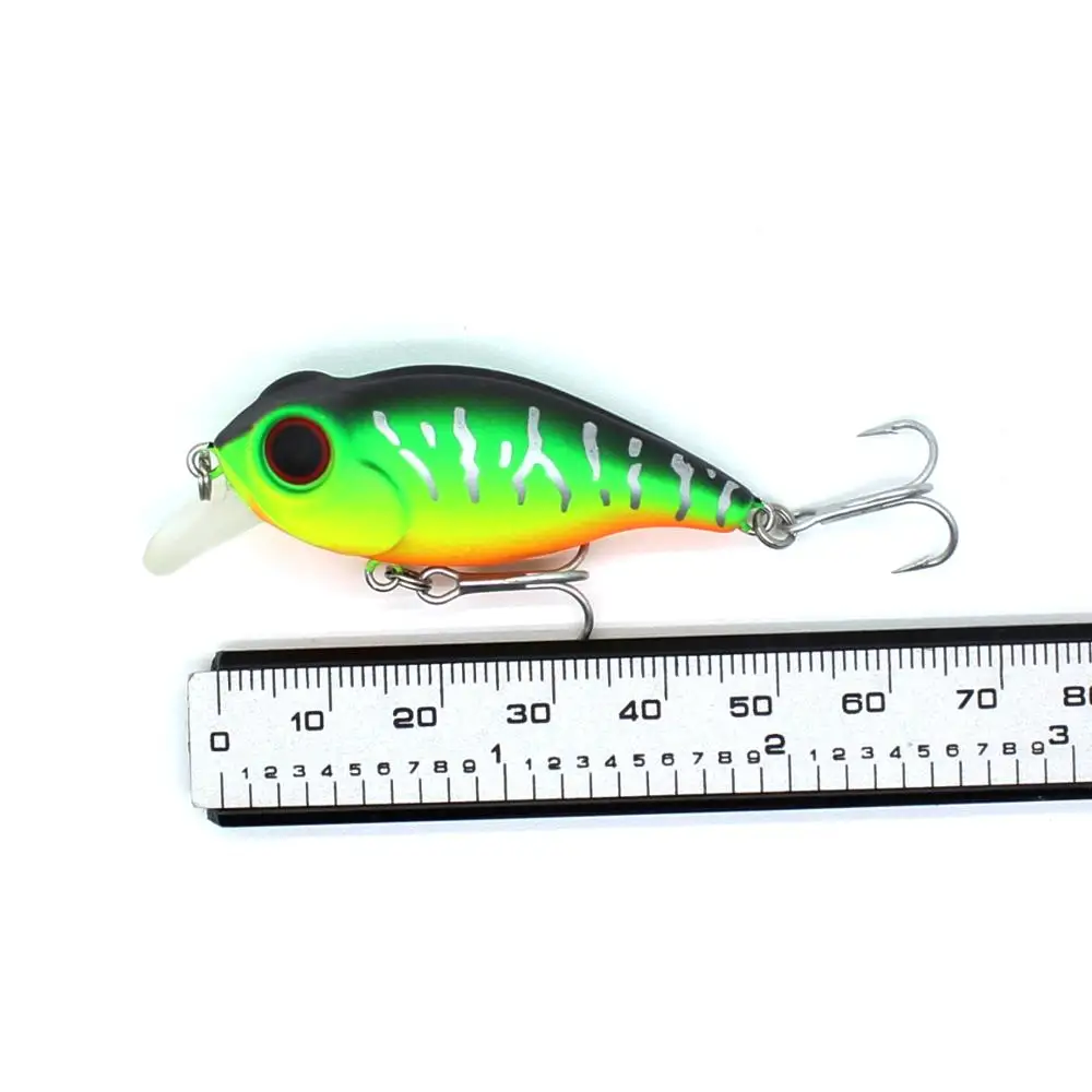 AOCLU-Floating Minnow Bait Crank, Moving Balls Rattle, Golden Fish Head, Bass Inshore VMC Hook, Deep Diving, 1.2m, 50mm, 5.7g