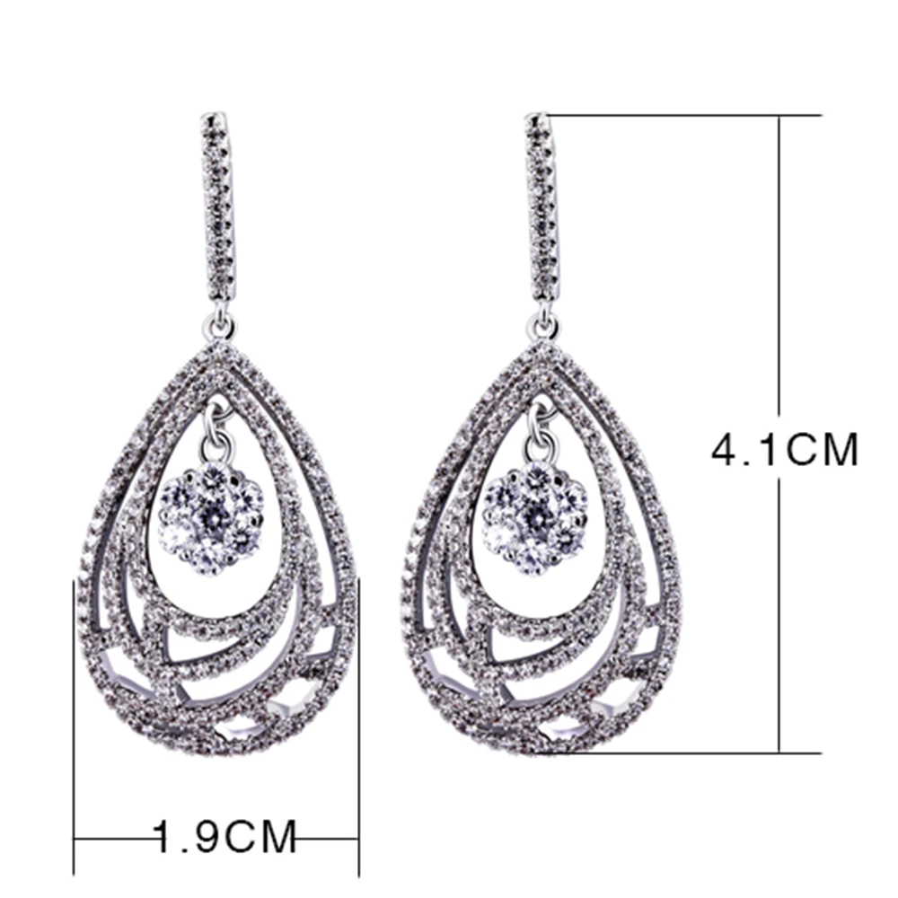 YLMyself Water Drop Earrings, Elegant Dangling Jewelry, White/Gold-Color Brincos for Women Party Accessories