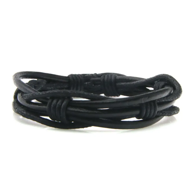 2023 New Hot Bracelet For Women Men Jewelry Handmade Braid Genuine Leather bracelet Wrap Charm Cross Bracelets Fine Jewelry