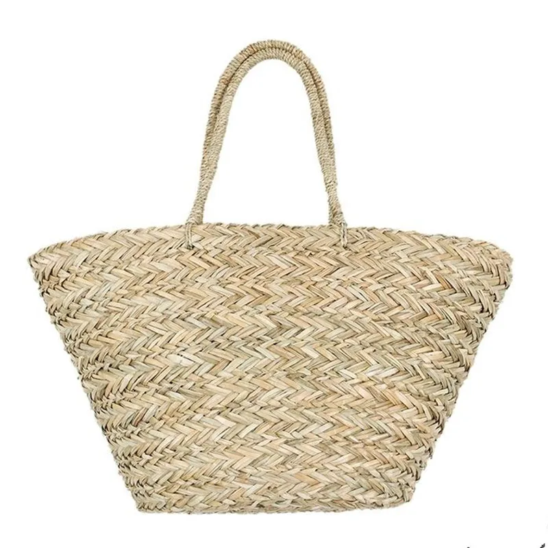 Donne di estate Durevole Tessuto grande Borsa Da Spiaggia Borsa A Tracolla Casual Rotondo In Rattan Borse di Paglia Della Boemia di Stile del