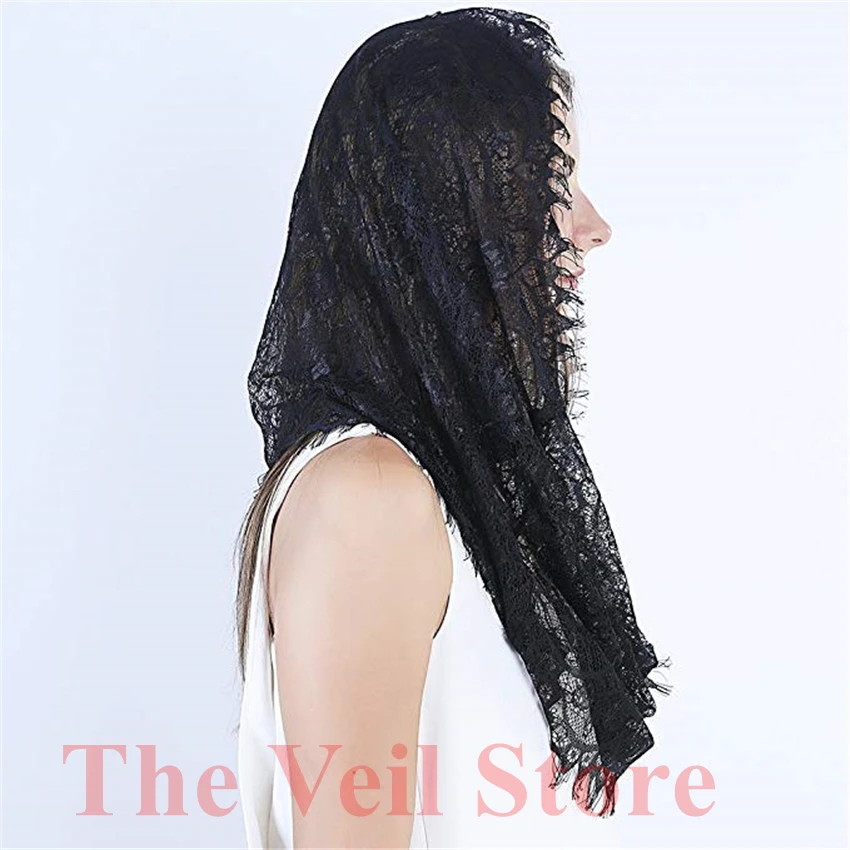 mantilla negras vela negra Voile Dentelle 2019 Black Lace Veils Mantillas for Church Headcovering HeadWrap Catholic Latin Mass