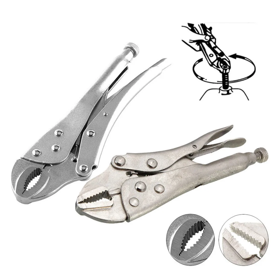 1 x Silver Pro Curved/Straight Jaw Lock Mole Plier Locking Vice Grips Hand Tools New