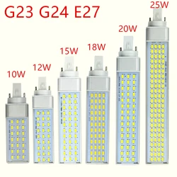 G23 G24-4 E27 LED 램프 전구 스포트라이트, 180 도 수평 플러그 라이트, 5730 라이트, 따뜻한 흰색, 차가운 흰색, 10W, 12W, 15W, 18W, 20W, 25W