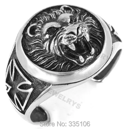 

Free shipping! Heavy Lion Head Bangle Stainless Steel Jewelry Cross Gothic Biker Cuff Bangle Men Motor Bracelet SJB0196