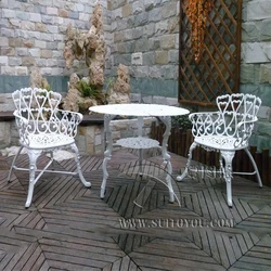 Balcony furniture sets garden Patio Terrace street chairs and table outdoor cast aluminum furniture anti rust waterproof durable