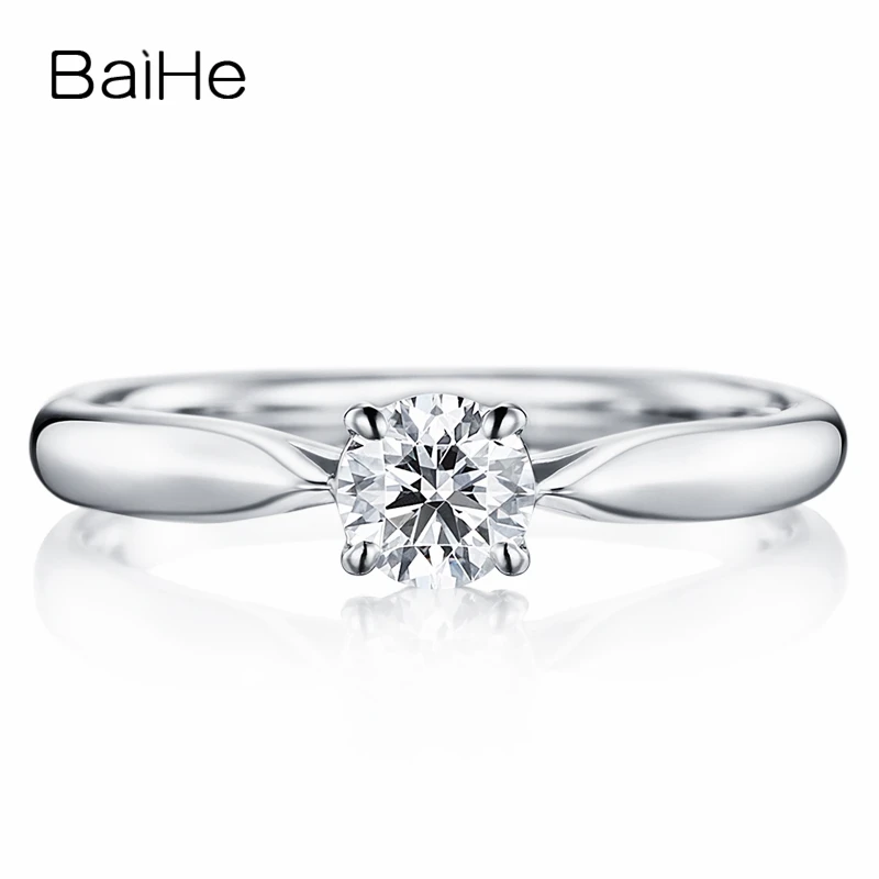 

BAIHE Solid 18K White Gold 0.20ct FG/SI Natural Diamond Ring Women Wedding Trendy Fine Jewelry Anillo Diamantes ہیرے کی انگوٹھی