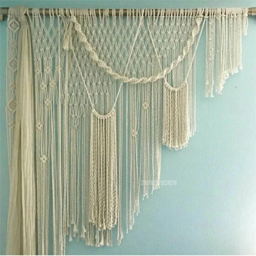 1.3*1.6m Handmade Macrame Bohemia Tassel Hanging Tapestry Hand-woven Rope Fashion Wedding Decoration