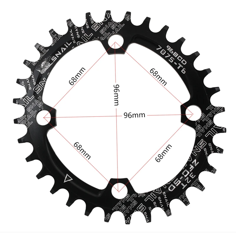 96BCD SNAIL 32T/34T/36T Bicycle Oval Chain ring Cycling A7075-T6 Ultralight Chainwheel MTB Bicycle Crankset Plate