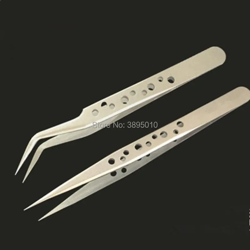 

Eyelash High Quality Precision Curved Straight Clip Tweezers Anti-Static False Eyelash Tweezers Tool F1117