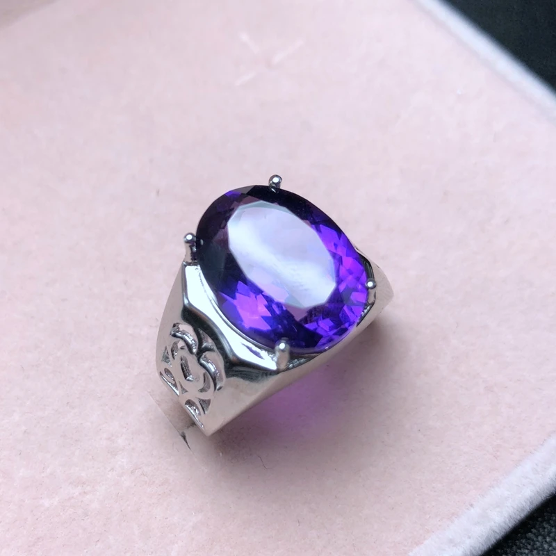 

Natural amethyst men's ring, made of 925 silver, heavy silver, beautiful to get started