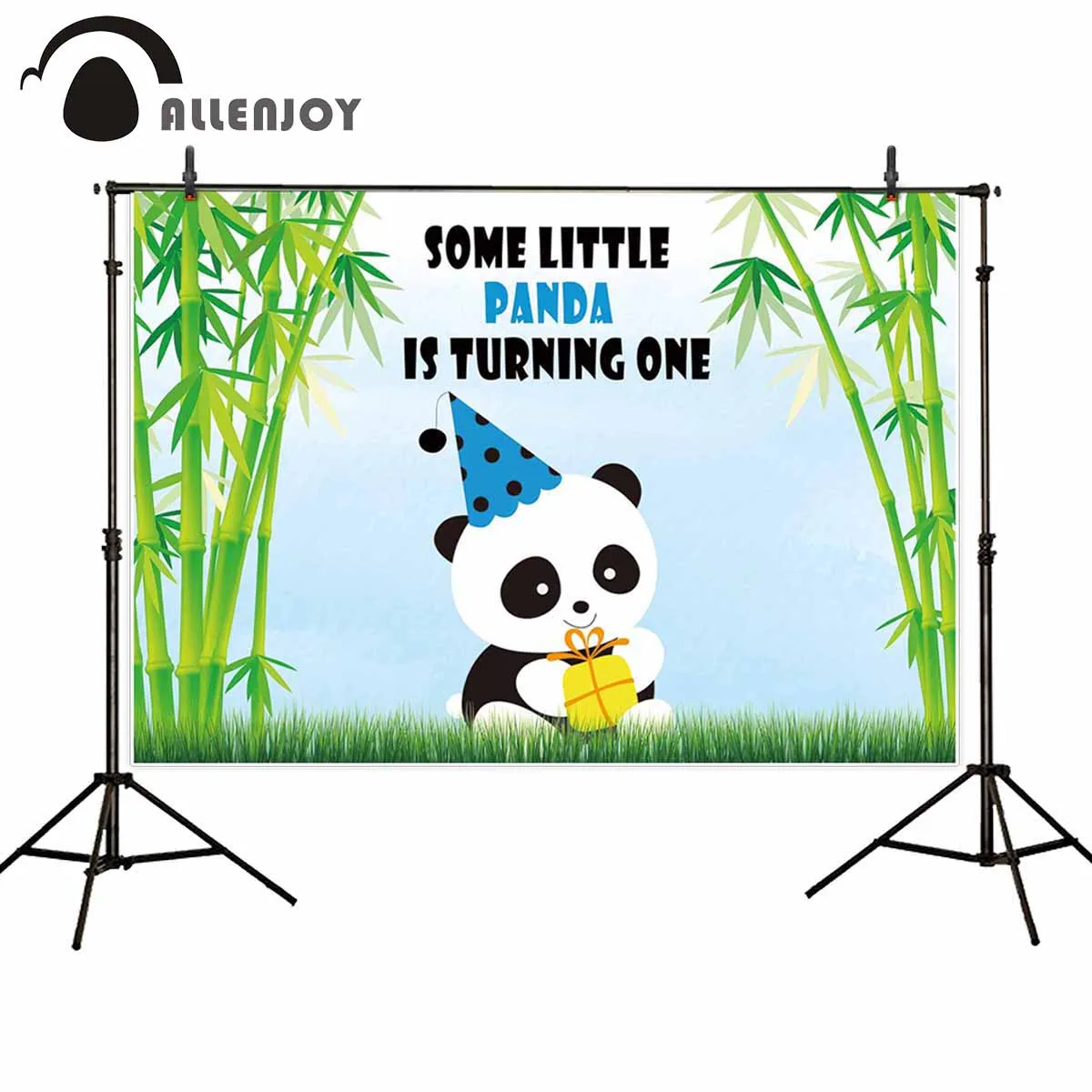 Allenjoy – arrière-plan pour photographie de nouveau-né, décor de photographie personnalisé, dessin animé, panda, fête prénatale, anniversaire