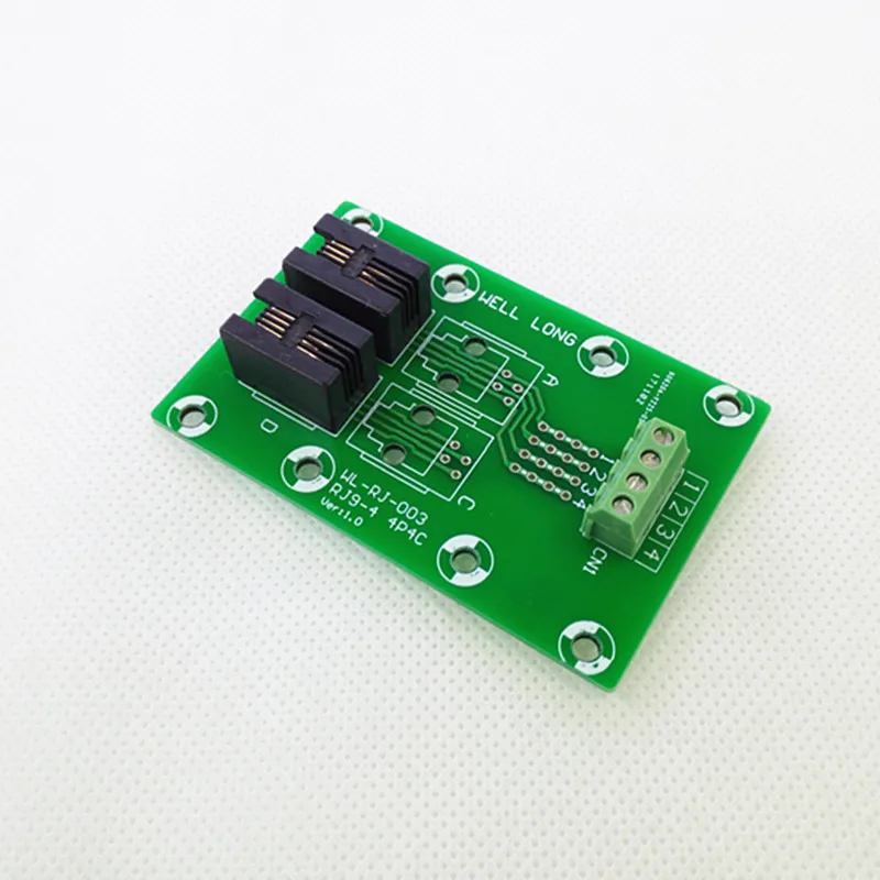 2PCS/Lot RJ9 4P4C  Right Angle Jack 2-Way Buss Breakout Board, Terminal Block, Connector.