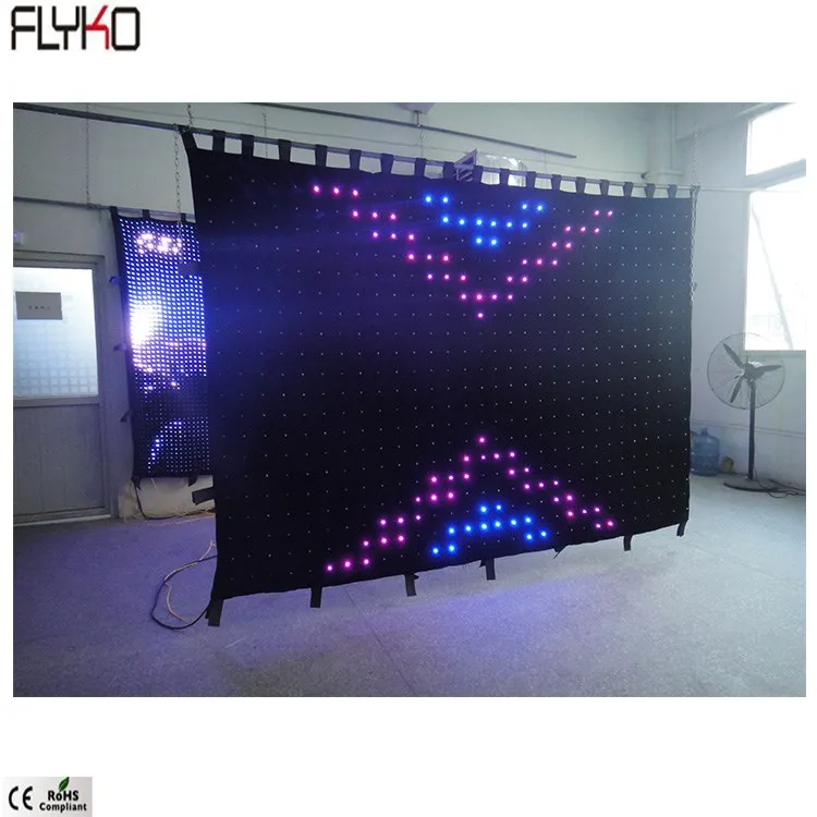 Lift light rampled bar disco P10cm 2x3m led video curtain great fireproof full color velvet double deck DJ Booths