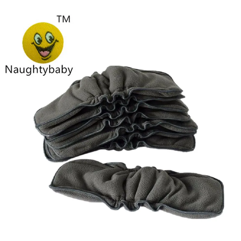 

Free Shipping Bamboo Charcoal inserts with gussets 3+2 Baby Cloth Diaper pads Nappy Inserts For Baby Diapers