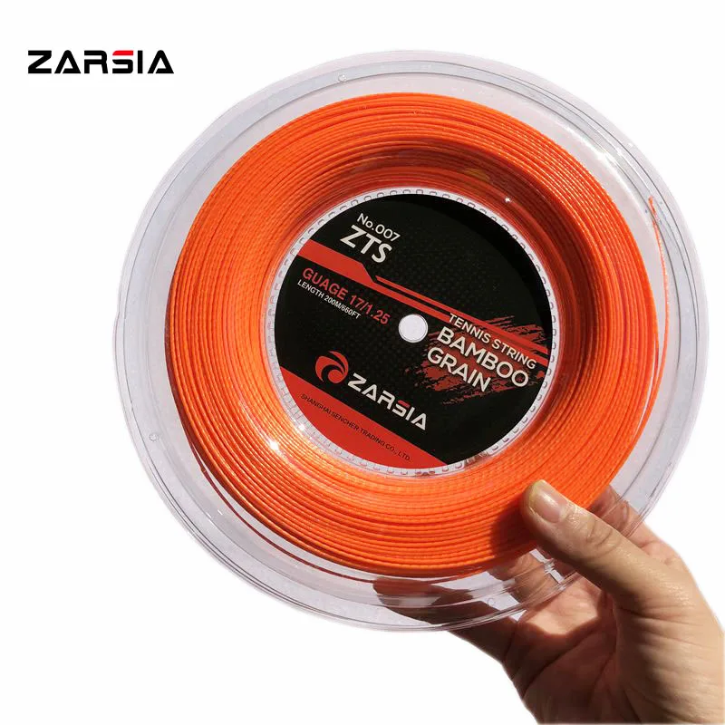 

2021 ZARSIA Bamboo polyester tennis strings POLY tennis racket strings 200m spinning Tennis strings 1.25mm 17G (orange)