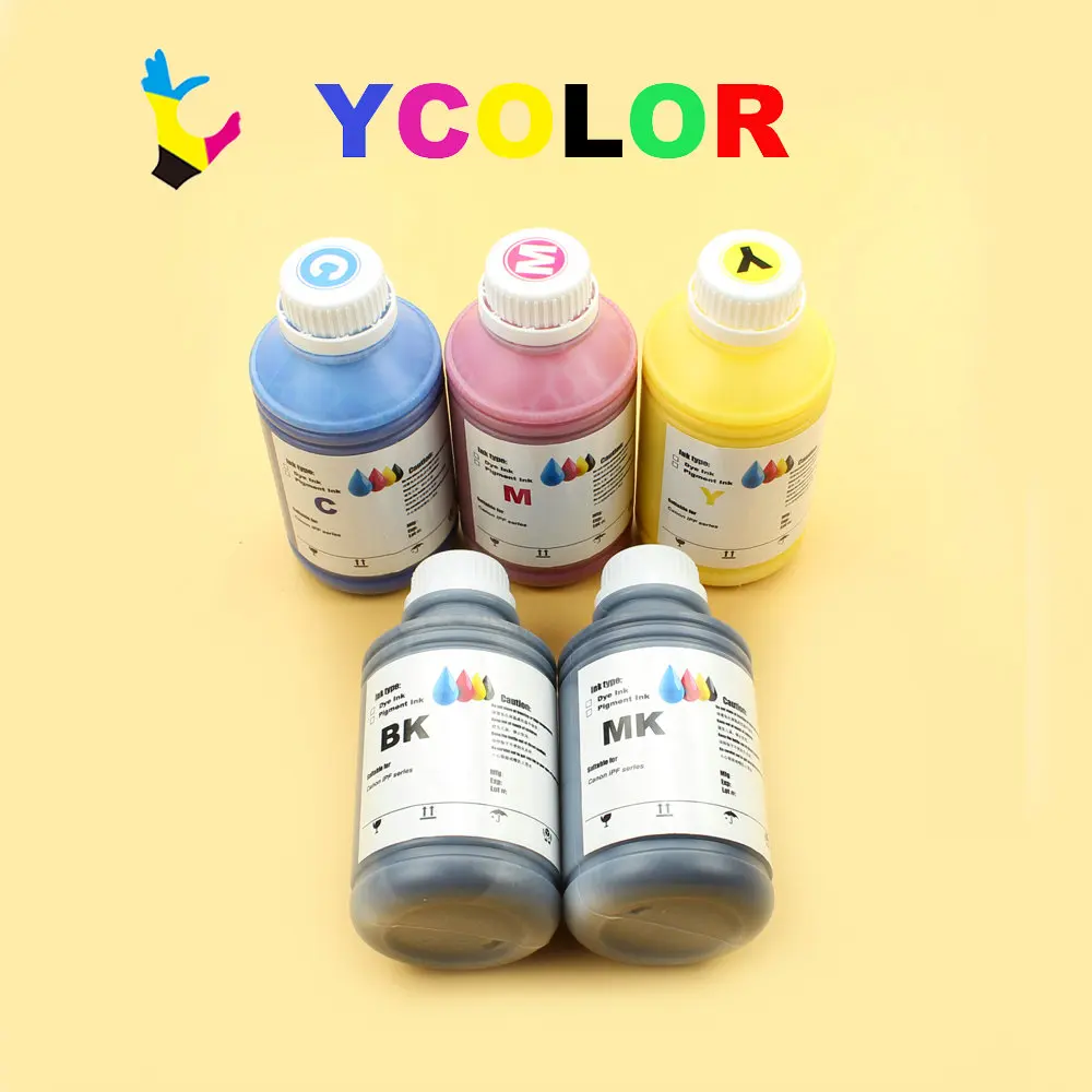 

6 Color/lot 500ML large format printer Pigment/Dye ink for Canon PFI -102 printer for Canon IPF 500 600 605 610 700 710 720