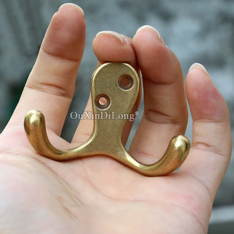 Retro Vintage 20PCS Antique Brass Robe Hooks Coat Hook Key Bag Towel Hook Clothes Robe Hangers Furniture Hardware with Screws