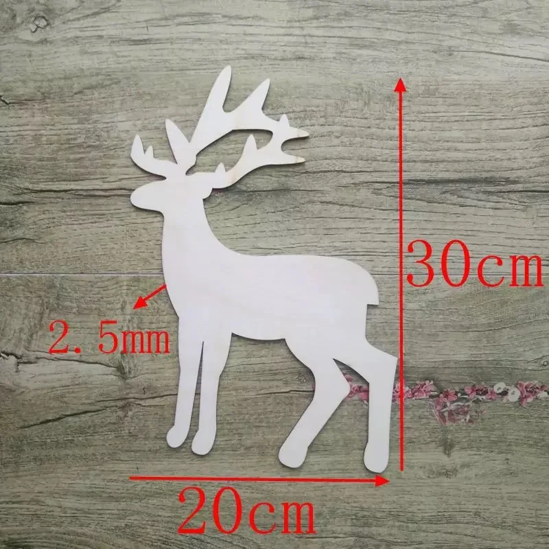 2x Deer Wooden Cutout Shape blank wood crafts wood  toy