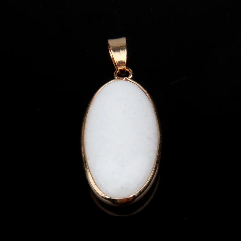 Natural Stone Pendant Oval Shape Pendants Agat Lapis Lazuli Charms for Necklaces Jewelry Making 4*1.6*0.6mm