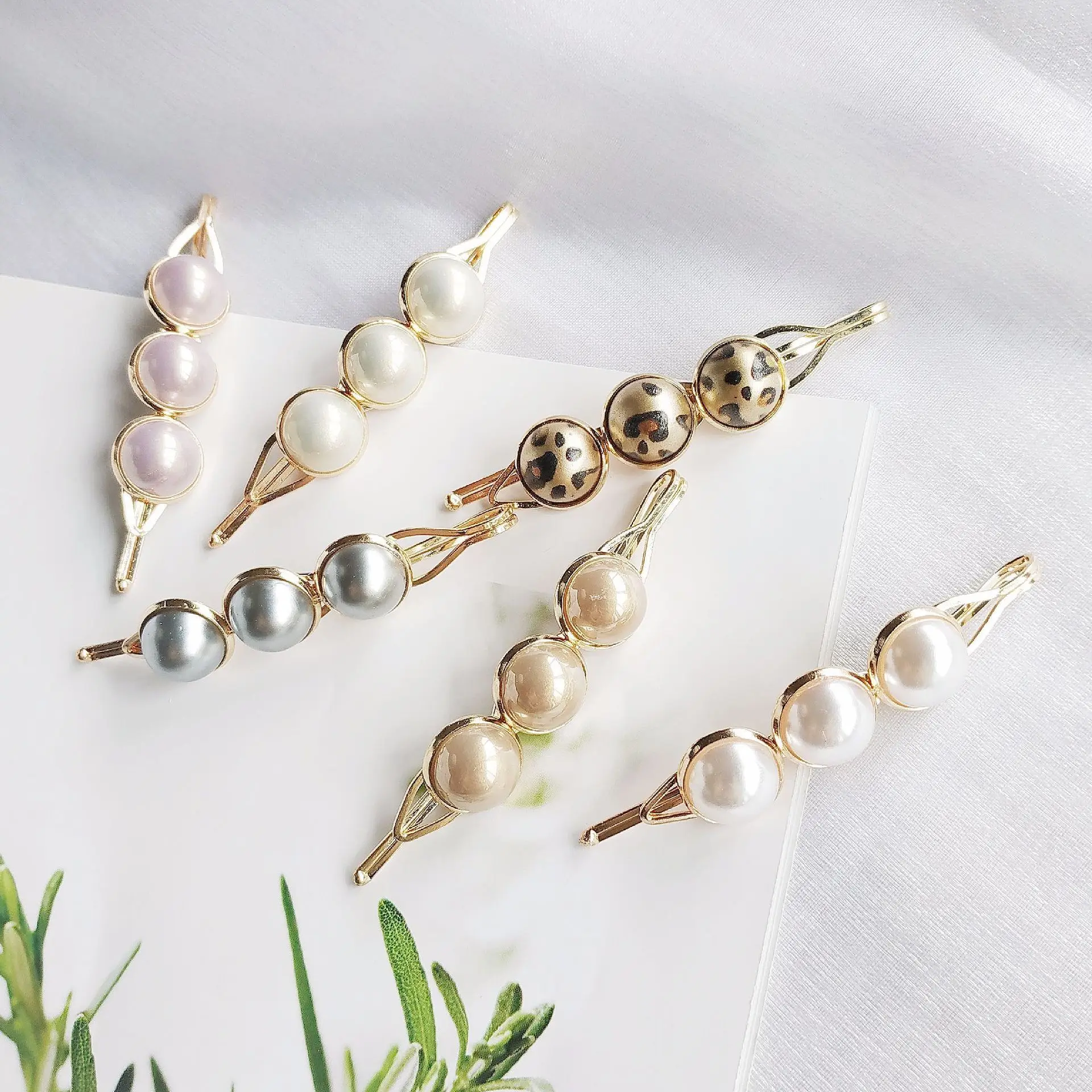 Fashion girl simple hairpin with the hairpin European and American personality pearl Liu seaside clip Headwear Accessories