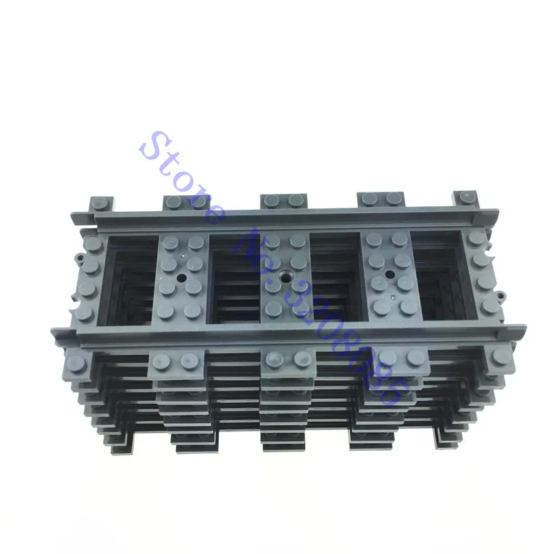 

10pcs/lot City Trains Train Track Rail Straight Rails Building Blocks Set Bricks Model Kids Toys Compatible