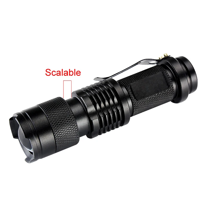 Powerful led Red Light Flashlight Torch 300 Lumen 7W Mini Portable Zoomable LED Flashlight Touch 3 Modes Camping Lanterna Hiking