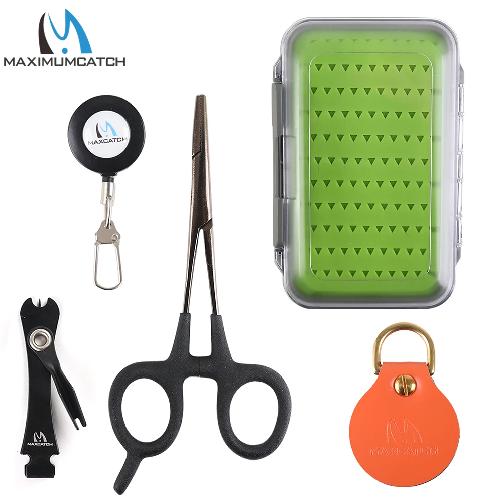 Maximumcatch Silicone Insert Fly Fishing Box Accessory Combo Line Nipper/Forceps/Zinger/Leader Straightener Fishing Tool Kit