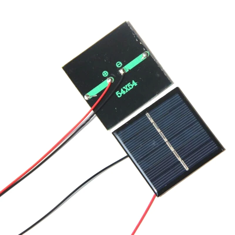 0.42W 3V Mini Solar Cell with Cable DIY Small Solar Energy System and Toys Square Solar Panel Solar PV Module 54*54MM 10PCS