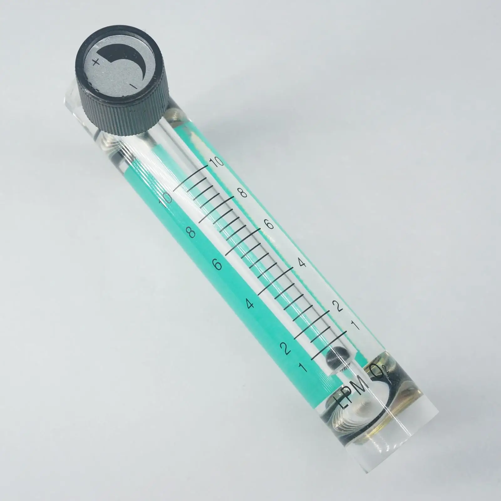 1-10L/min LZM-6T Acrylic Panel Gas Air Oxygen Flowmeter Rotameter With Control Valve 8mm Hose Barb 116mm Length