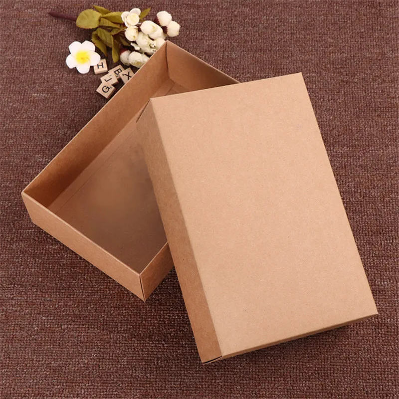 100pcs/lot White/Black/Brown Large Kraft paper gift packaging box,kraft cardboard handmade Socks underwear box 28x18x8cm