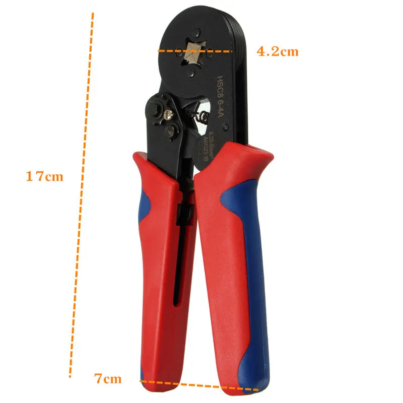 HSC8 6-4A AWG23-10 Wire Stripper Self Adjusting Crimping Plier Ratcheting Ferrule Tube Terminal 0.25-6mm2 Crimper Tool