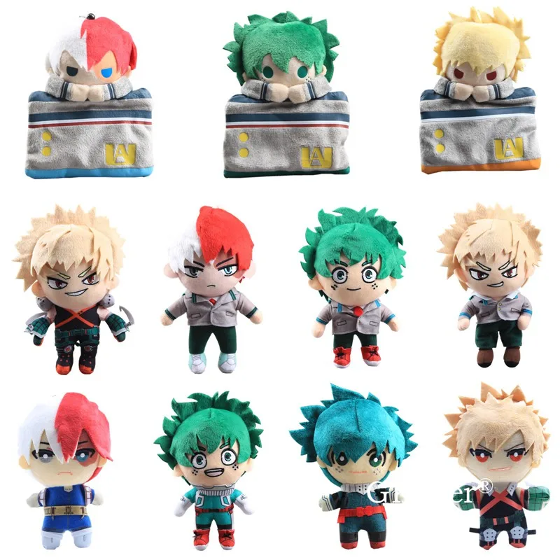 

Amime My Hero Academia Mascot Plush Toy 9" 23 cm Soft Dolls Midoriya Izuku Wallet Purse 14 cm Bakugou Katsuki Kids Gift