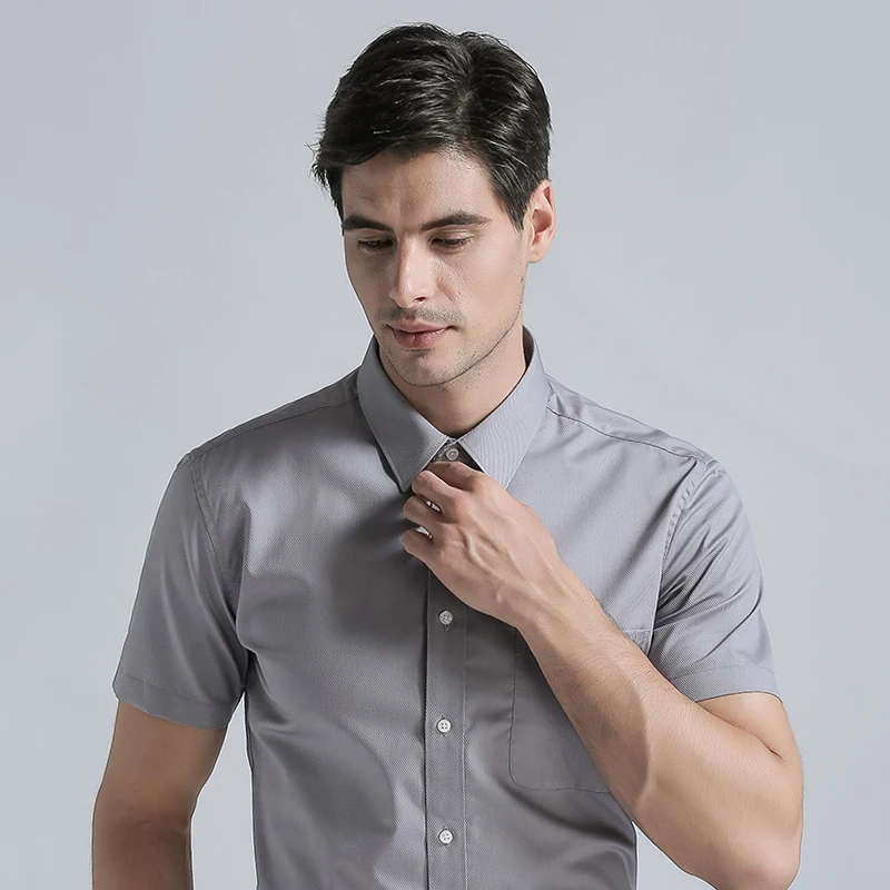 2022 Brand New Arrivals Men's Regular Fit Shirt Cotton Blend Long Sleeves Men Formal Business Shirts Classic Solid Color Shirt