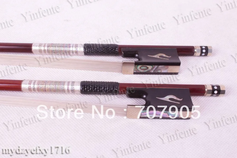 

2x New 4/4 Violin Bow Brazil Wood Ebony Frog High quality