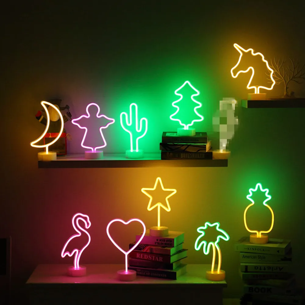 Led Neon Strip Lamp LED Night Light For Home Festival Wedding Photo Props Indoor Decor Illumination Atmosphere Lighting