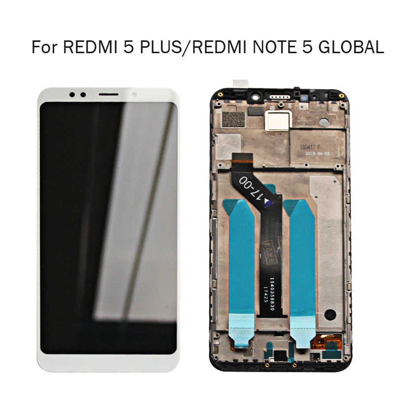 For Xiaomi Redmi 5 Plus LCD Display Digitizer + Frame 100% Original Touch LCD Screen for Redmi Note 5 Global Replacement