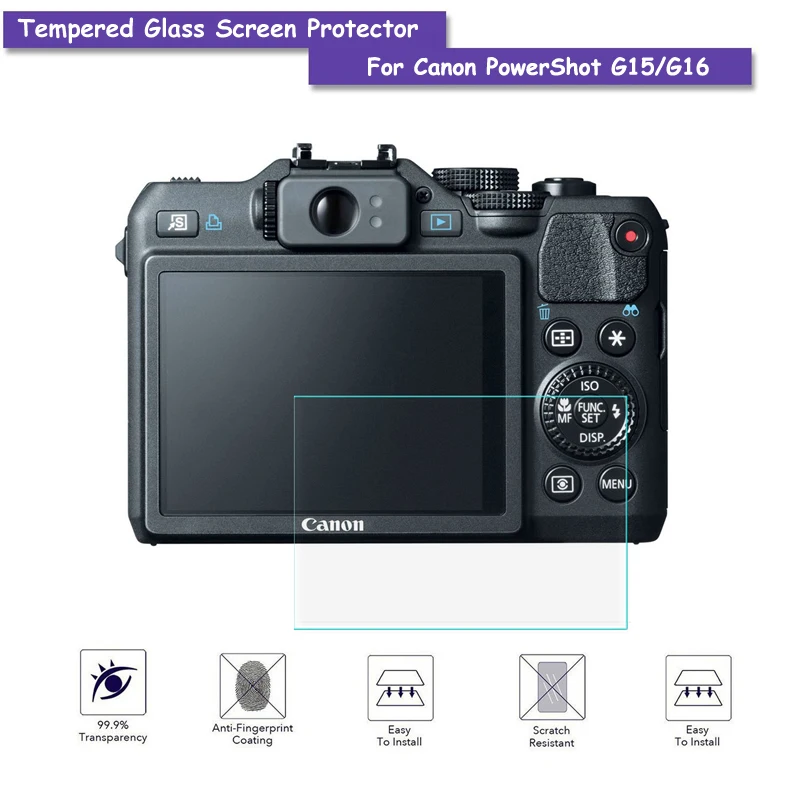 9H Hardness Premium Tempered Real Camera Glass LCD Screen Protector Shield Film For Canon PowerShot G15/G16 Accessories