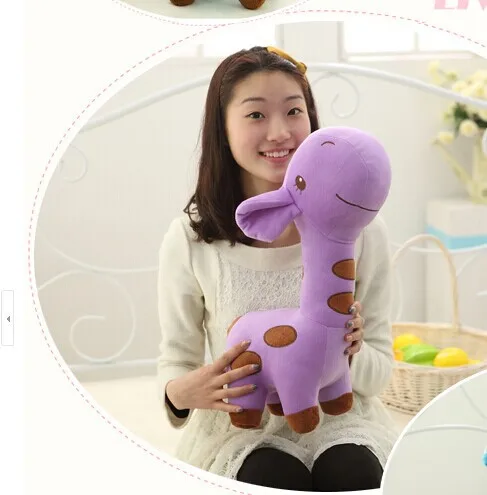 lovely cartoon spots giraffe toys cute purple giraffe plush doll birthday gift about 60cm