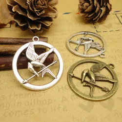 Antique Bird Charm Bird Surrounding Hunger Games Movie Size 25mm Making Fit Vintage DIY Jewelry Bracelet Necklace Handmad