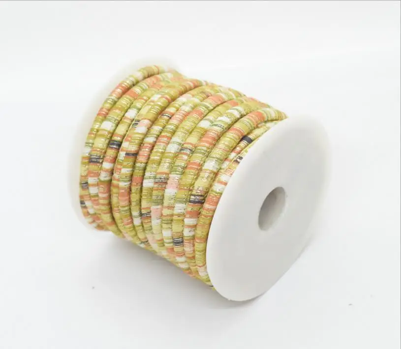 2meters 6mm Bohemia Fabric Cotton Cord Rope String with Glitter Golden Wire For Necklaces Bracelets DIY Jewelry Making Z938