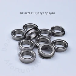 MF128ZZ Flange Bearing 10pcs 8*12(13.6)*3.5(mm) chrome steel Metal Sealed High speed Mechanical equipment parts