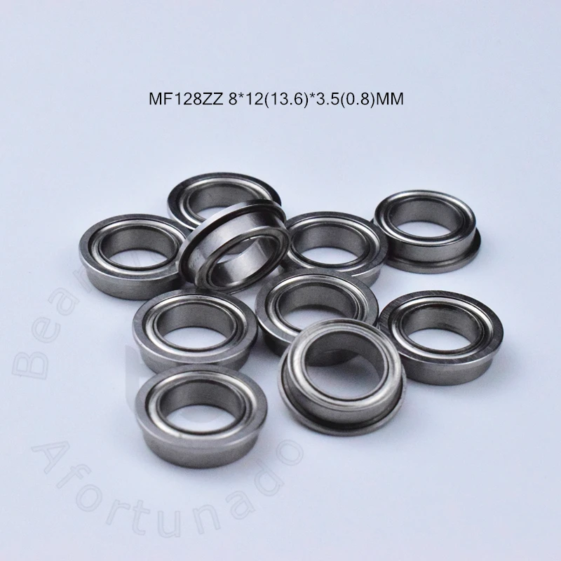 MF128ZZ Flange Bearing 10pcs 8*12(13.6)*3.5(mm) chrome steel Metal Sealed High speed Mechanical equipment parts