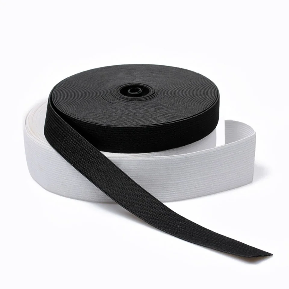 30/40 Meters Elastic Bands For Clothes Waistband White Black Elastic 4cm Ribbon Sewing Accessories 15/20/25/30/35/40/45/50/60mm