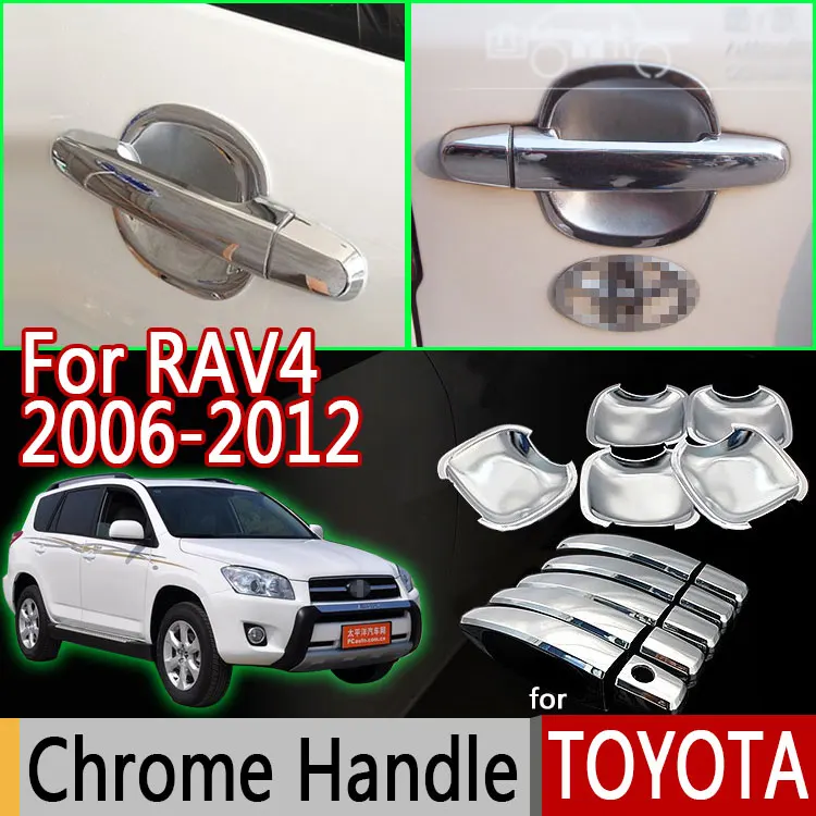 

For Toyota Rav4 2006-2012 Chrome Door Handle Covers Trim for 5 Door Accessories Stickers Car Styling 2007 2008 2009 2010 2012