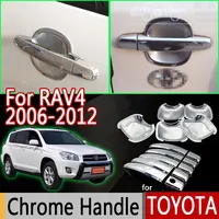 Para Toyota Rav4 2006-2012 cubiertas cromadas de manija de puerta embellecedoras para accesorios de 5 puertas pegatinas estilo de coche 2007 2008 2009 2010 2012