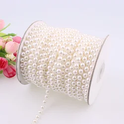 人工アイボリーホワイトのロールバック,8mm,20メートル,偽のアイボリー,真珠チェーン,DIY,結婚式の装飾,家