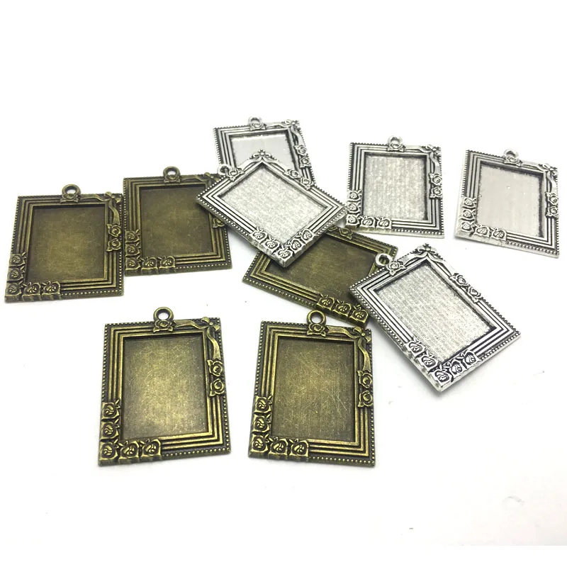 10pcs Retro Antique Bronze MINI Painting Frame Creative Decorative DIY Photo Frame Pendant Home Decoration Parts